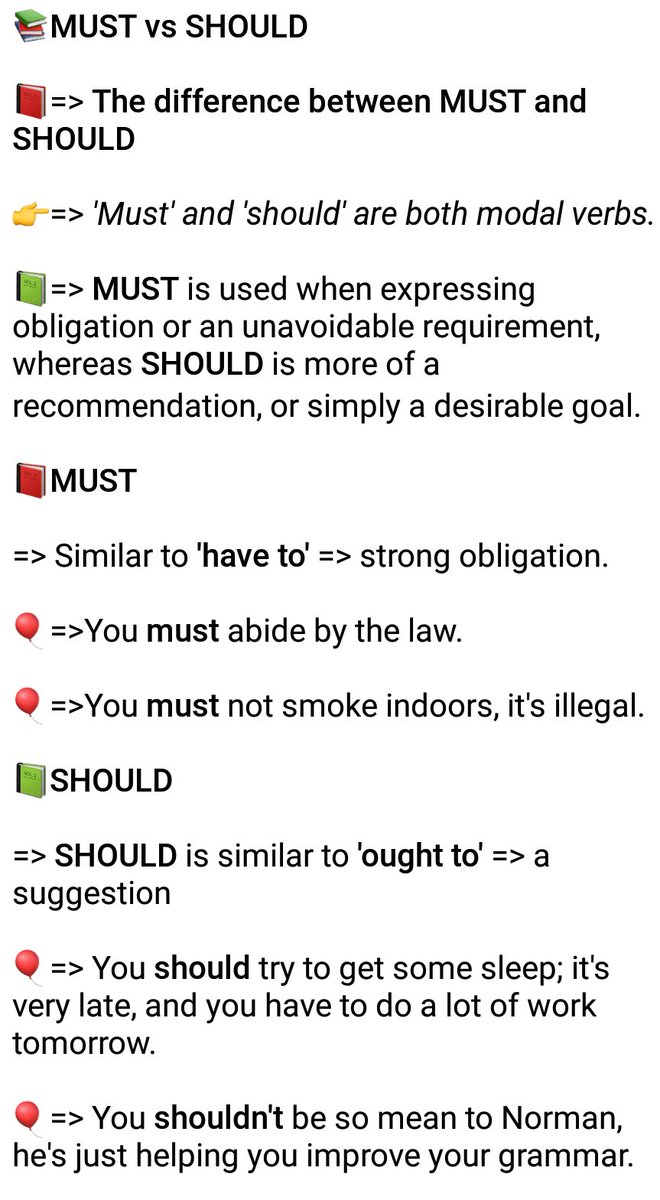 EngLearningIQ's tweet image. #Must Vs Should