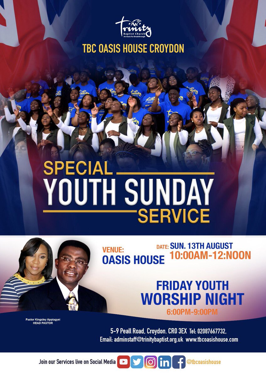 CG_Chosen's tweet photo. It's our annual Youth Sunday today at @tbcoasishouse !! Come through and worship with us 🔥🔥🔥 @WeAreTBCYouth_ https://t.co/0w2cEBEUvm