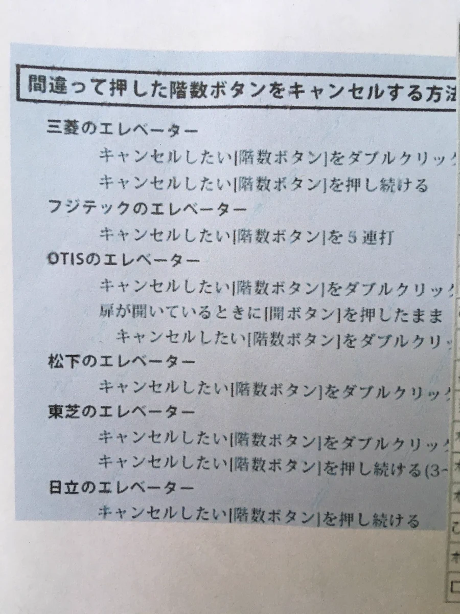 知りたかった人多数？エレベーターで間違って押した階数ボタンをキャンセルする方法がこれｗｗｗ