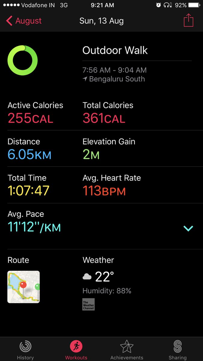 nsvigneshwaran's tweet photo. #appleworkout vs #Runkeeper so much differences in the statistics. .@Runkeeper .@Apple https://t.co/koMbcRVmSP