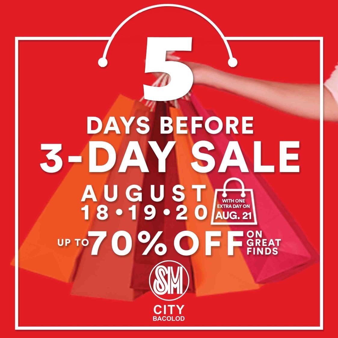 SM_CityBacolod's tweet photo. Who's gonna get a high FIVE with the lowest prices for the #SM3DaySale!
#SMSale #SMCityBacolod #EverythingsHereAtSM https://t.co/QWTAOfunMI