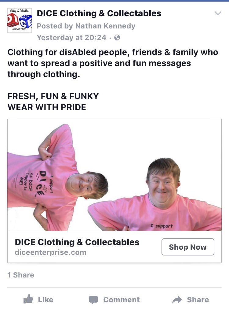 Clothing for disabled people, friends & family #diceenterprise #diceclothing™ #clothingbrand #clothing #disability #disabilityfashion #donny