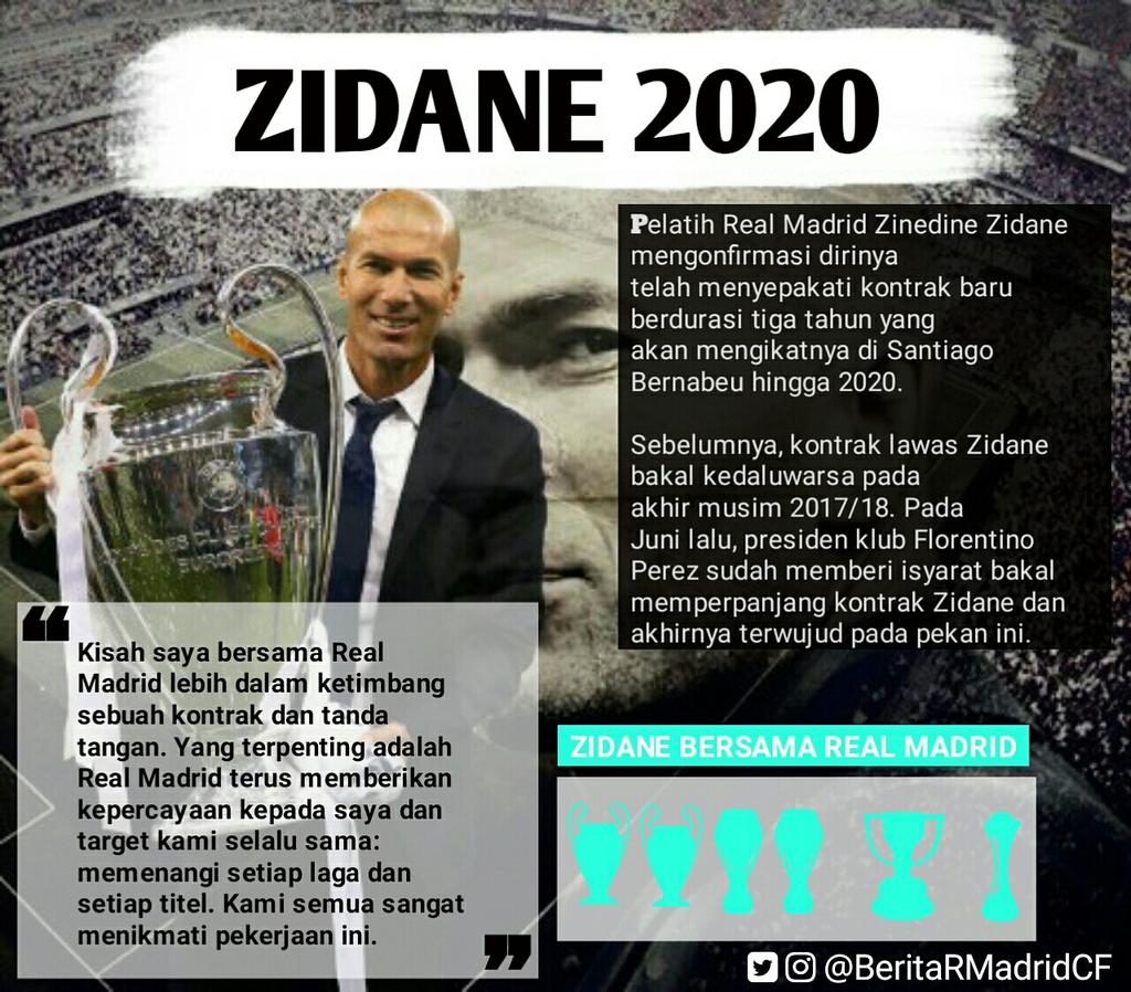 Zidane memperbaharui kontraknya bersama realmadrid 2020