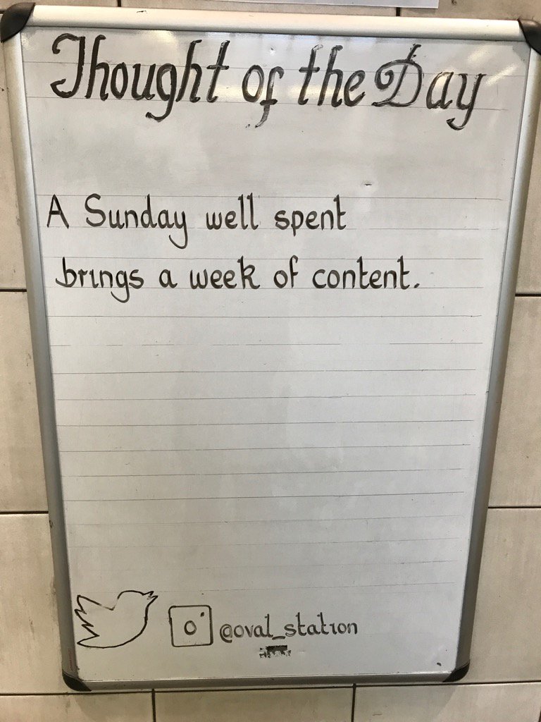 Oval_station's tweet photo. Sunday 13th August Thought Of The Day From Oval Station https://t.co/JOHJfDRBJA