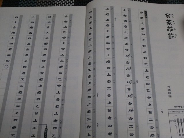 シェーン ファイラン 沖縄三線 の楽譜を探したがなかなか見つからずようやく大阪梅田の紀伊国屋で見つけました 谷茶前節 を練習します テンポが速くてついていけない 因みに三線の楽譜は工工四とかいて くんくんしー と読みます さて頑張る