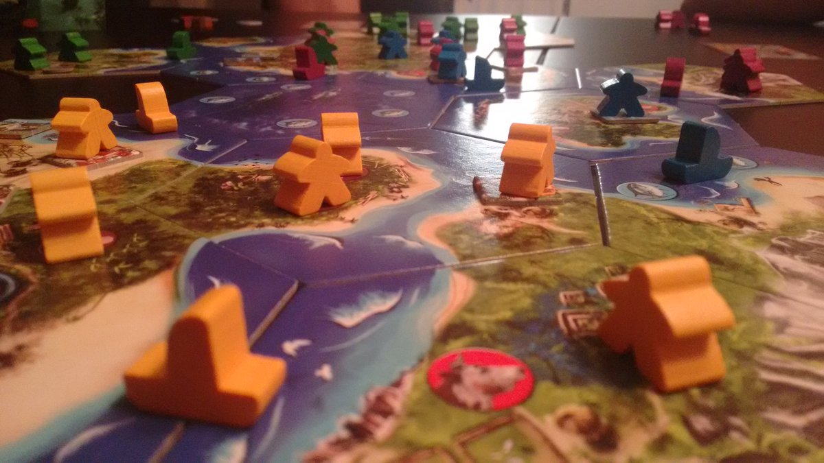 alyciaf's tweet photo. Archipelago has some great mechanics! Though not enough payoff for endgame scoring and racist theme/art. Glad I tried it! https://t.co/B0OTggx94a