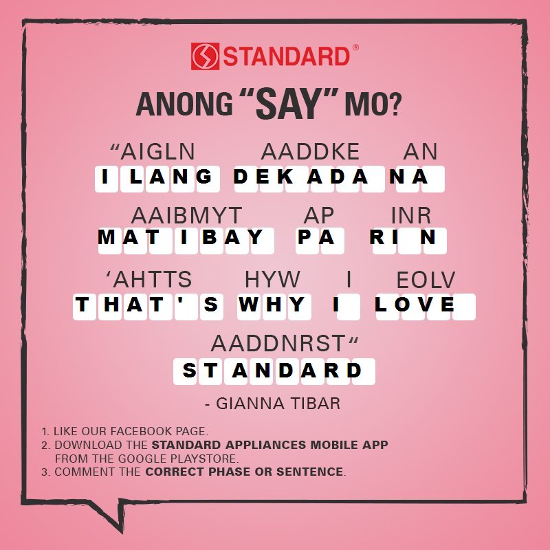 TonioZ10's tweet photo. @StandardPH "ILANG DEKADA NA MATIBAY PA RIN THAT'S WHY I LOVE STANDARD''
#StandardAppliances https://t.co/k0A6cFMTIN