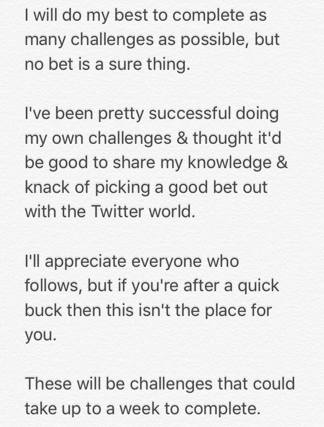 OnePoundPunt's tweet photo. Please read before following any of my challenges. 

#inplaypotbuilder
#inplayroller
#BigOne
#livebet
#inplaychallenge 
#challenge https://t.co/svE0tpQ6gt
