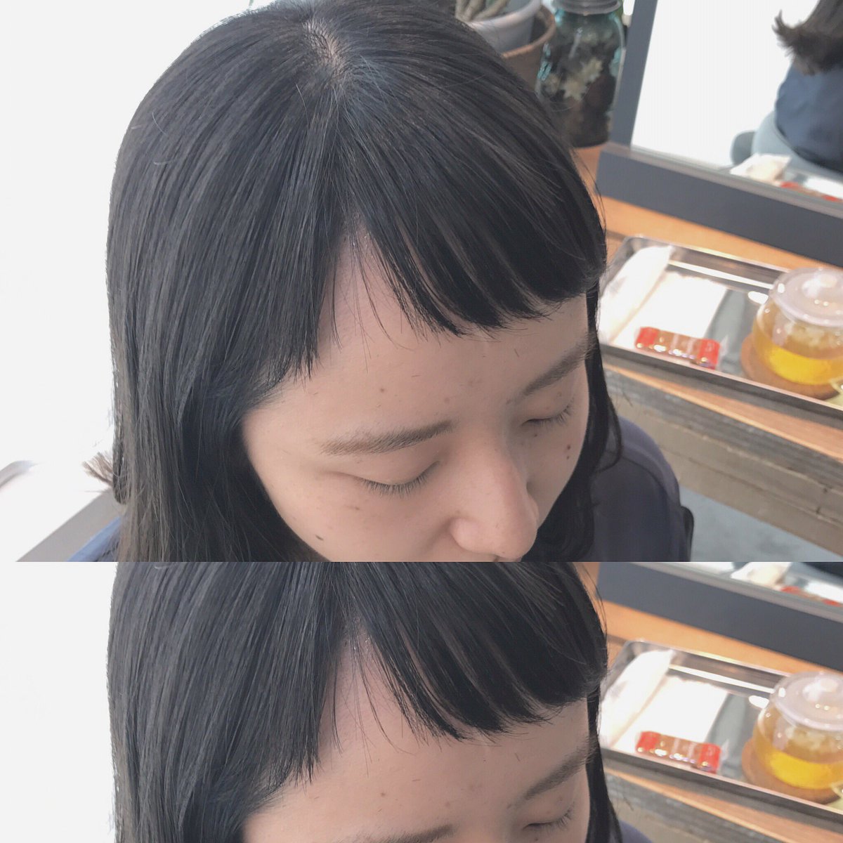 Tsukasa Twitter પર お客様スタイル ショートバング可愛すぎる 前髪に個性がある人って素敵 いろいろな前髪作ります 前髪 ショートバング 斜めバング パッツン