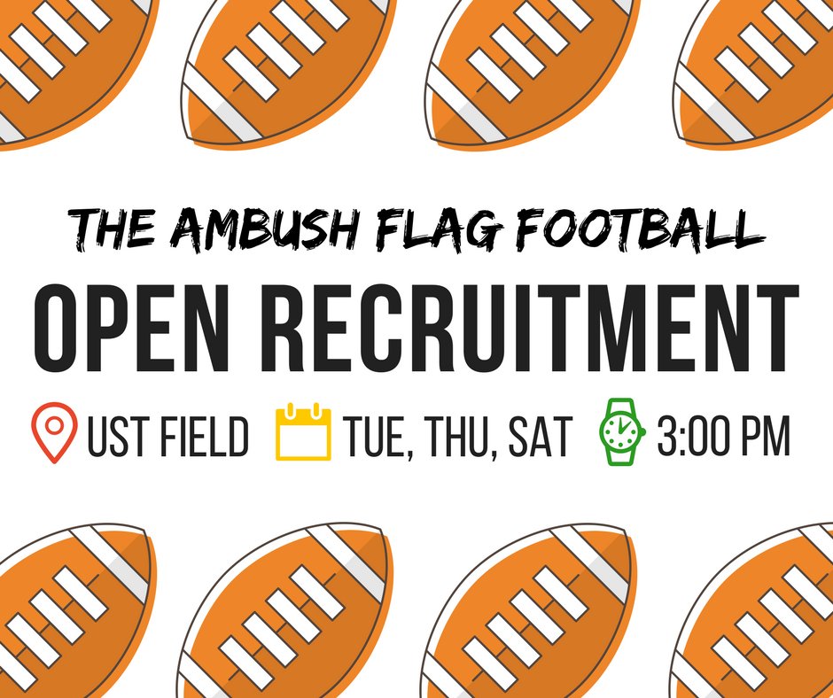 TigerUFlag's tweet photo. Try out something new! Join @TigerUFlag and be part of the team to play flag football and to compete in tournaments. #TheAmbush https://t.co/ItaaI57rEL