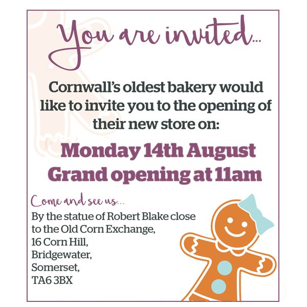 WarrensBakery's tweet photo. We're so excited to be launching in #Bridgwater tomorrow! What are you going to order first? #Somerset #Pastylunch #Freshlymadebread #Cakes https://t.co/2UaECSmLLU