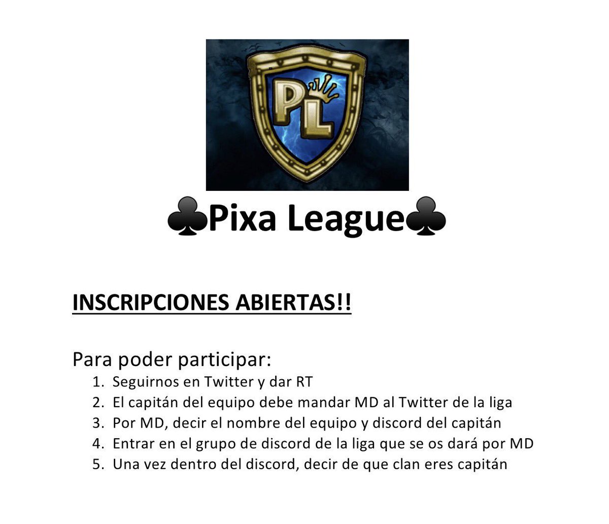 PixaLeagueCR's tweet photo. Buenas Pixas!✌️
Volvemos a abrir inscripciones para esta semana!💪
Si queréis que vuestro equipo tenga un hueco seguir los pasos!👊 
#GoPixas https://t.co/Yb7GFstlg7
