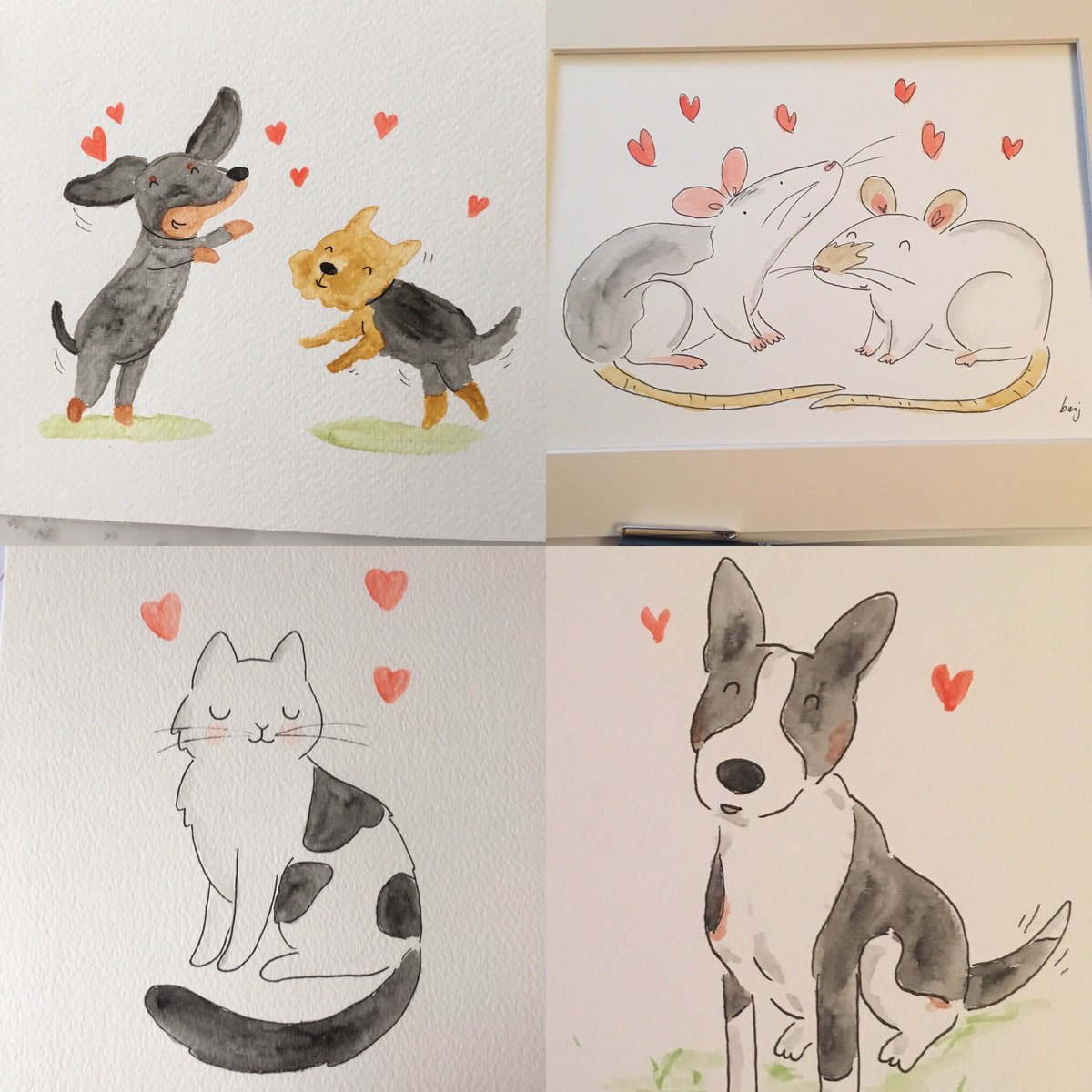 I'm accepting commissions for pet portraits again!.Send me a DM to enquire/order. 
A6 £24
A5 £38
Free UK postage (£4 intl) x