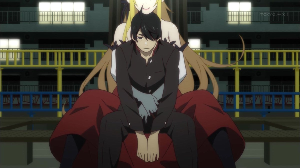 嘲笑のひよこ すすき 忍野忍 海外から飛来した伝説の吸血鬼の完全体 八九寺真宵 地獄から復活した幽霊 斧乃木余接 主が逐電した式神の死体人形 臥煙伊豆湖 怪異胎児の専門家 その元締め 阿良々木暦 元人間で元吸血鬼の現人間