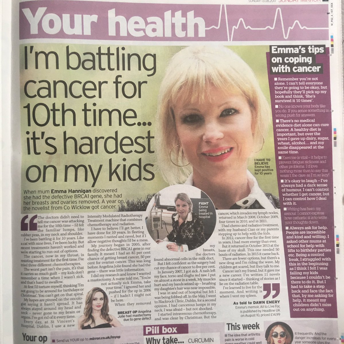 Dawn_Emery's tweet photo. Thanks to the v lovely and inspirational @MsEmmaHannigan for this Sunday Mirror chat. Emma's book All to Live For is out now https://t.co/O7wEHWU2Dr