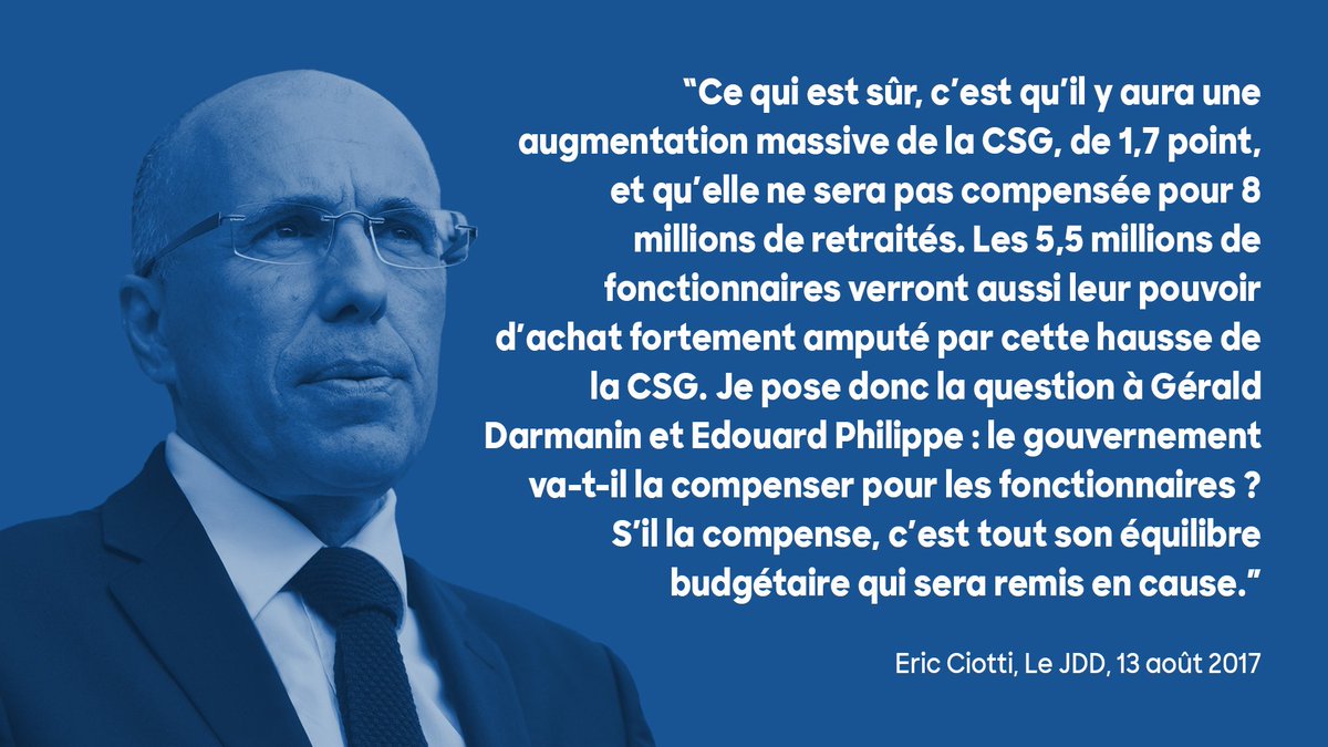 AvecCiotti's tweet photo. « En matière de fiscalité, la seule chose qui est sûre c'est l'augmentation massive de la CSG. » @ECiotti https://t.co/u5lWYl3k9W