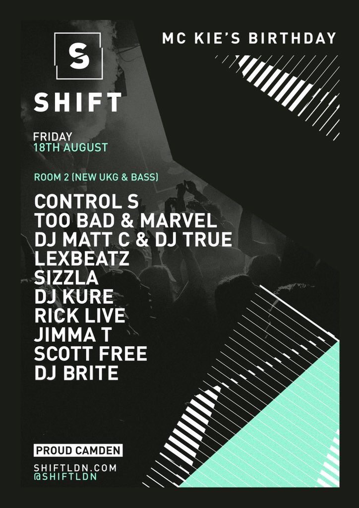 ukg_vibesey's tweet photo. This Friday I'll be @ProudCamden for @shift__ldn pres. @1MC_KIE Birthday Bash spinning a new &amp; bass heavy selection in room 2. Can't wait ✌🏻 https://t.co/7vqiqEzTpH