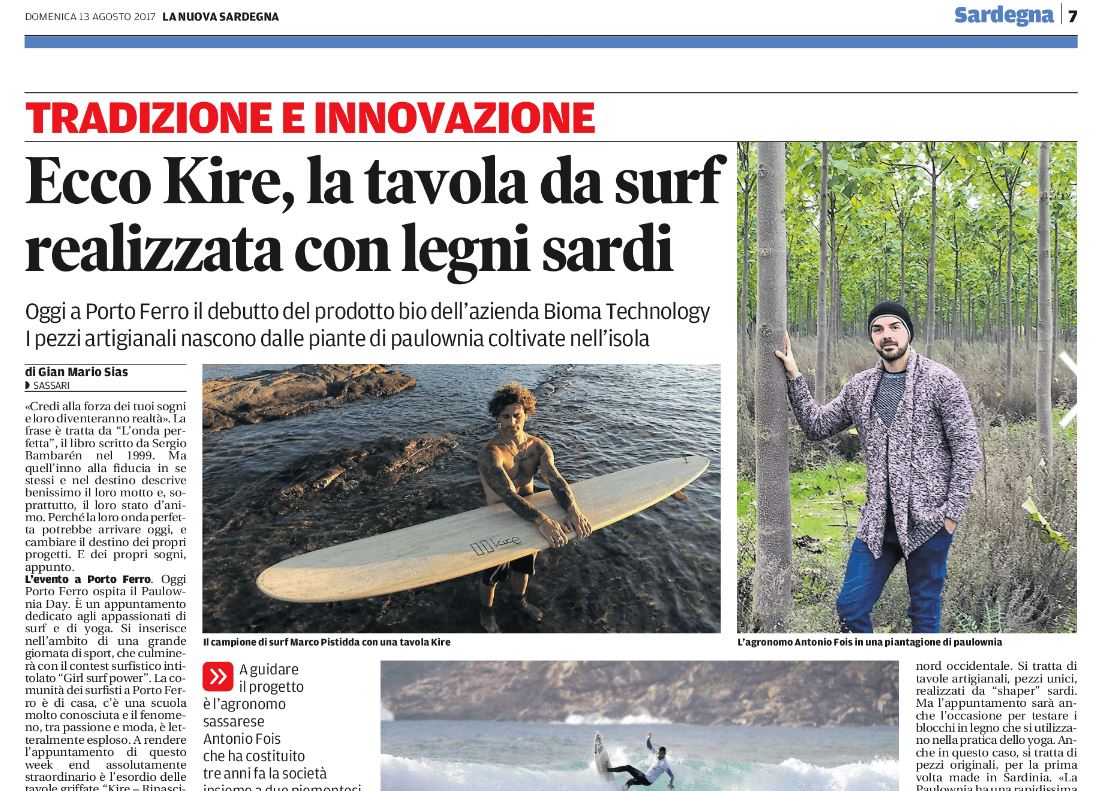 "Kire, la tavola da #surf realizzata con legni sardi".
Queste sono le belle e importanti #imprese di #Sardegna.
Oggi su <a href="/lanuovasardegna/">La Nuova Sardegna</a>