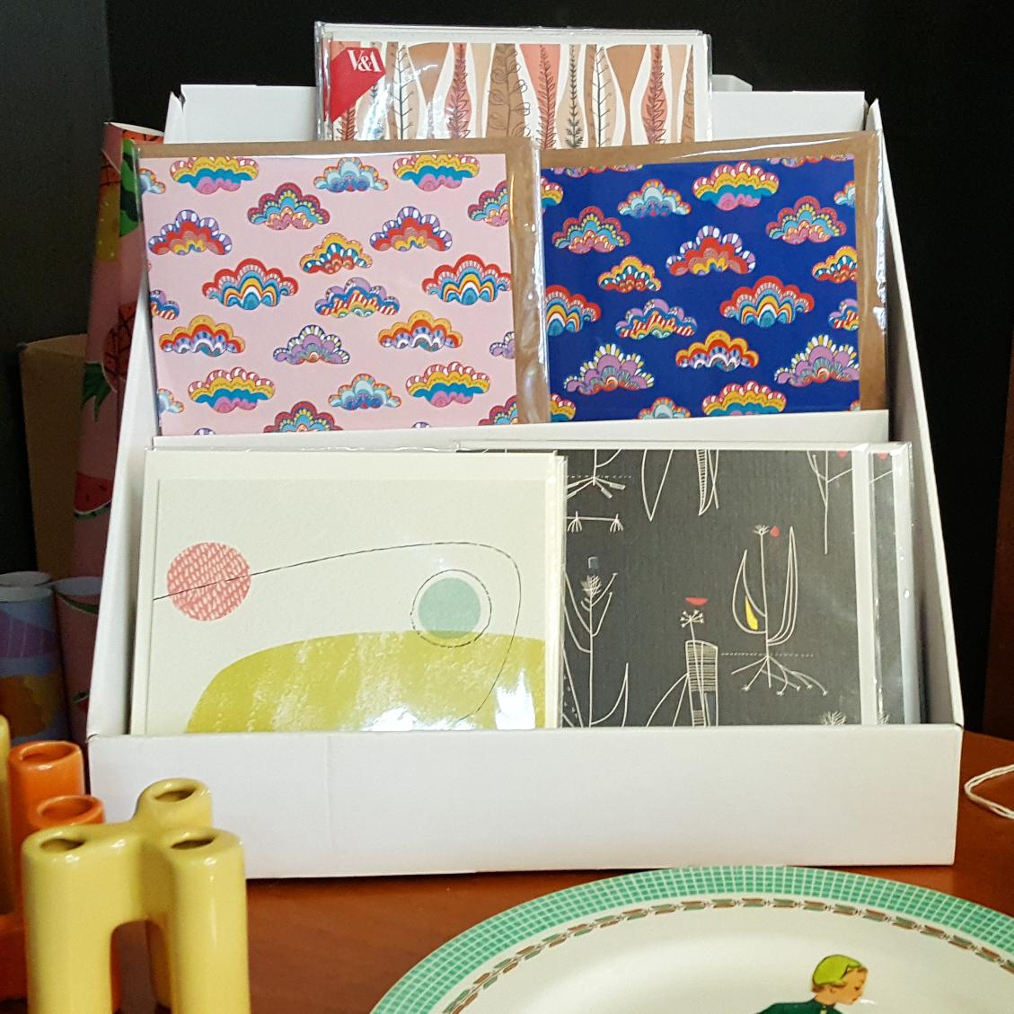 TizzieBeeDesign's tweet image. Happy to see my rainbow cloud cards in the lovely @MoseyHome Finsbury Park 🌈⛅ #greetingscards