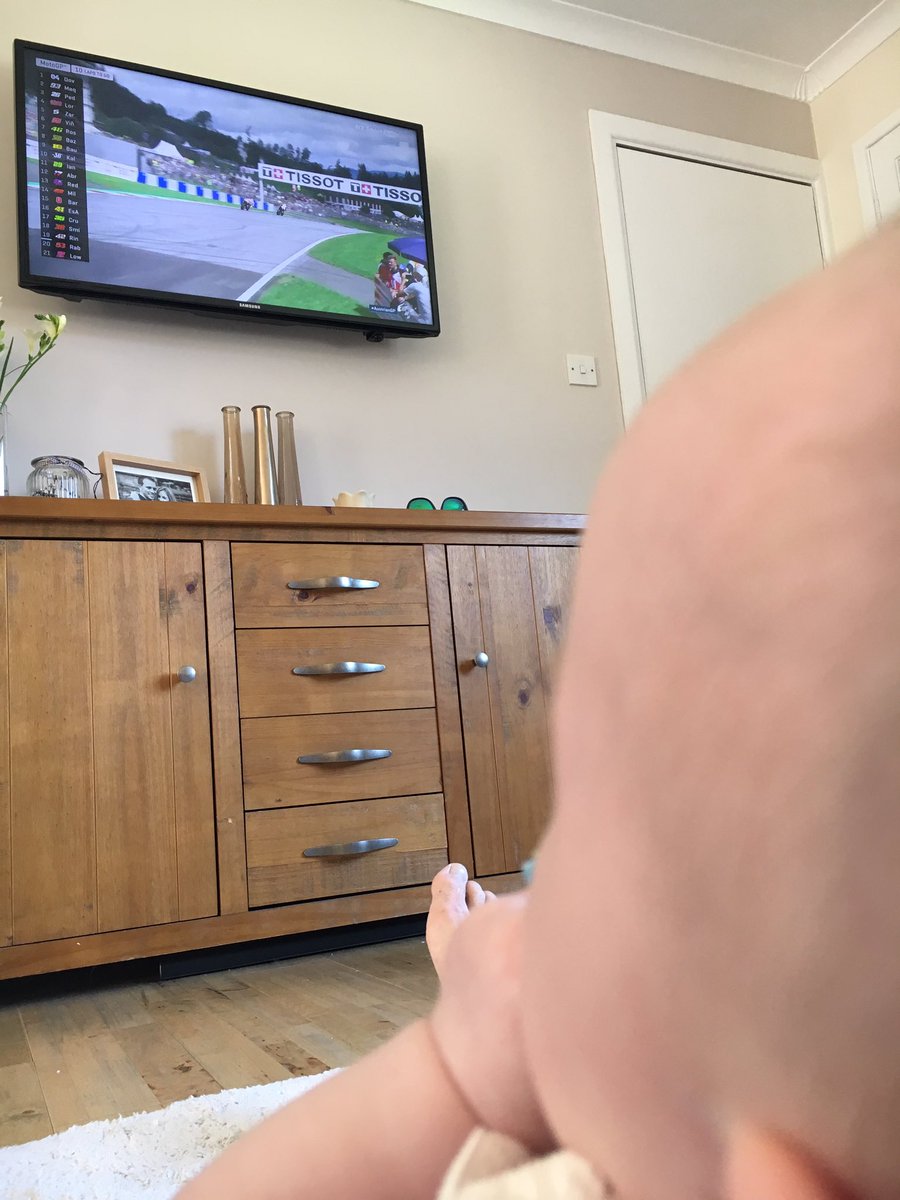 DoubleDTouring's tweet photo. 17 weeks old and loving the MotoGP already. Started her young to make sure she appreciates class. #AustriaGP #motogp #btsport https://t.co/slmaEEIOdG