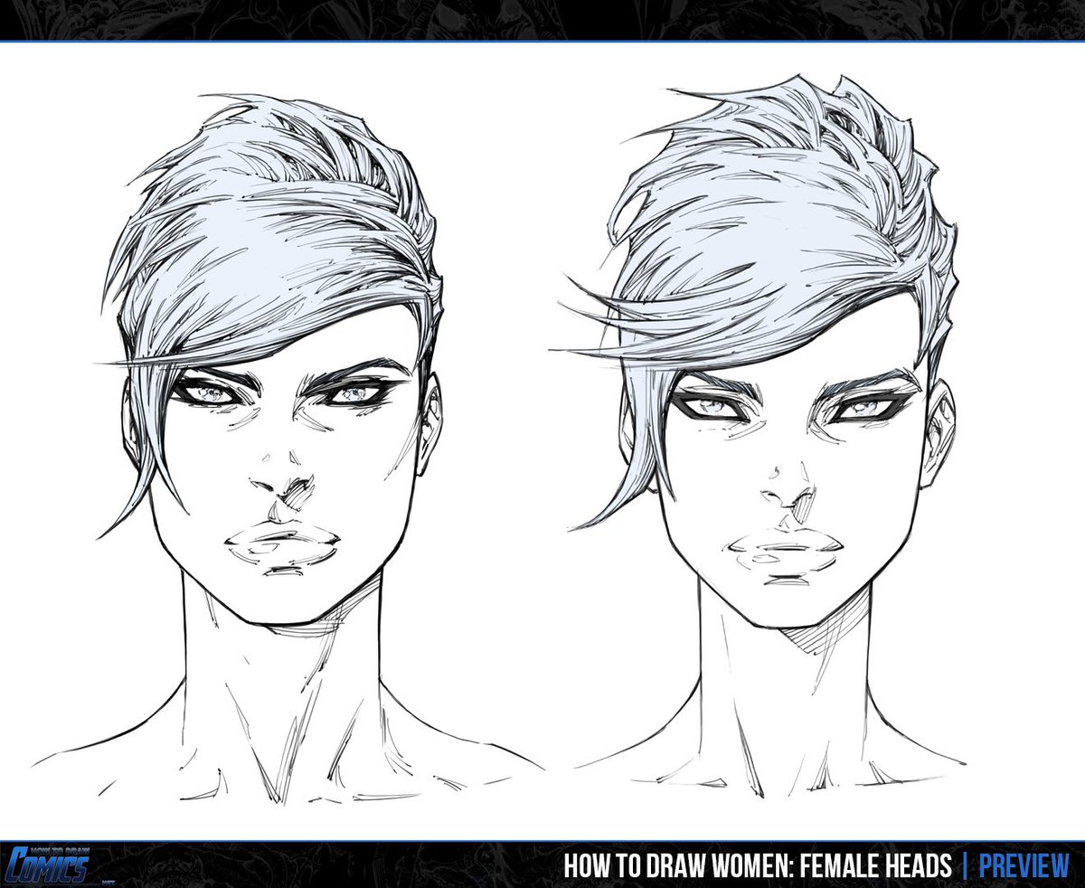 Clayton Barton - HowToDrawComics.NET on X: In this class you'll learn how  to draw the female head, face and facial features from the top down, side  view. Click the link below to