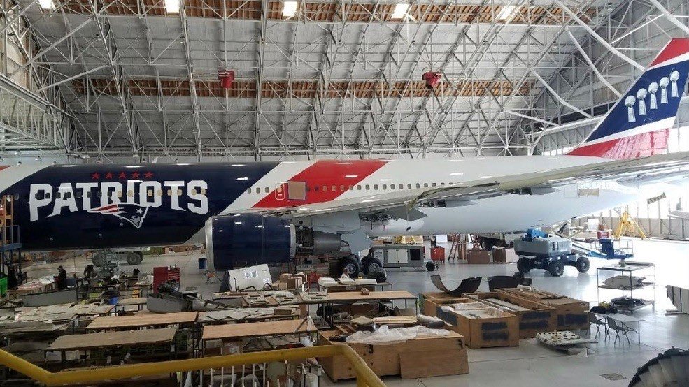 PhilFromBoston's tweet photo. @jjaparo @pats Why rent when you can buy? Looks like we may already have run out of room on the tail though, chock-full of Lombardis! https://t.co/Ooc9lOXqFq