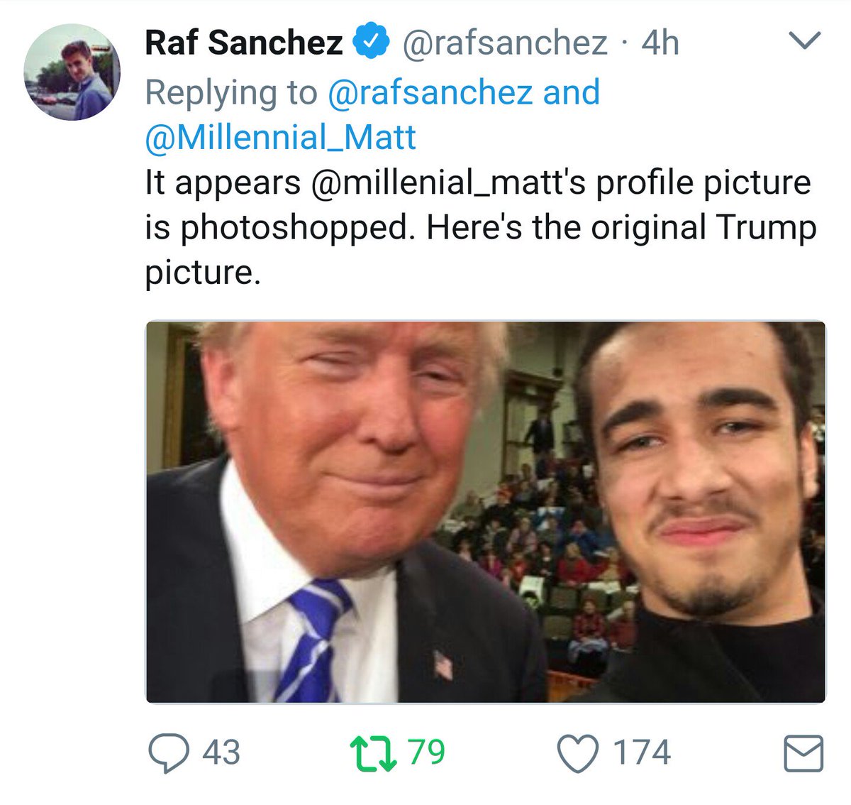 Media circulating photoshopped pic of Trump and Charlottesville Nazi