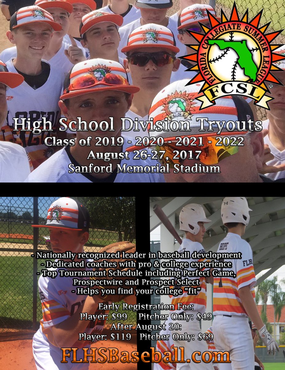 FloridaLeagueD2's tweet photo. High School Division Fall Tryouts: August 26-27

Register at https://t.co/7QdogG0ANb https://t.co/19D0YydAMX