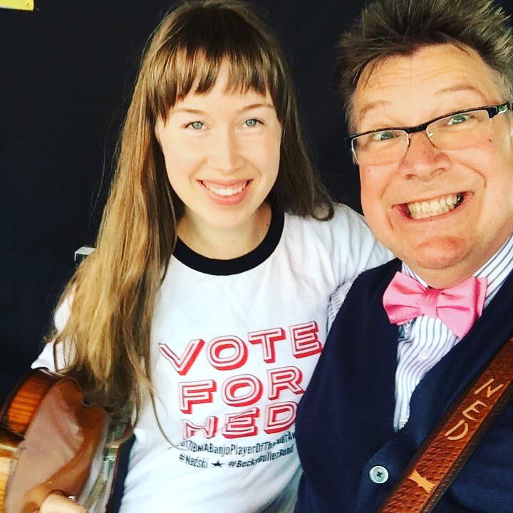FiddlerBeckyB's tweet photo. Thx to Bronwyn of @Mile_Twelve for joining B^3 on Southern Flavor @ @PodunkBluegrass fest yesterday! #VoteForNed #WhoIsNed @NedLuberecki https://t.co/GM6EkKTA84