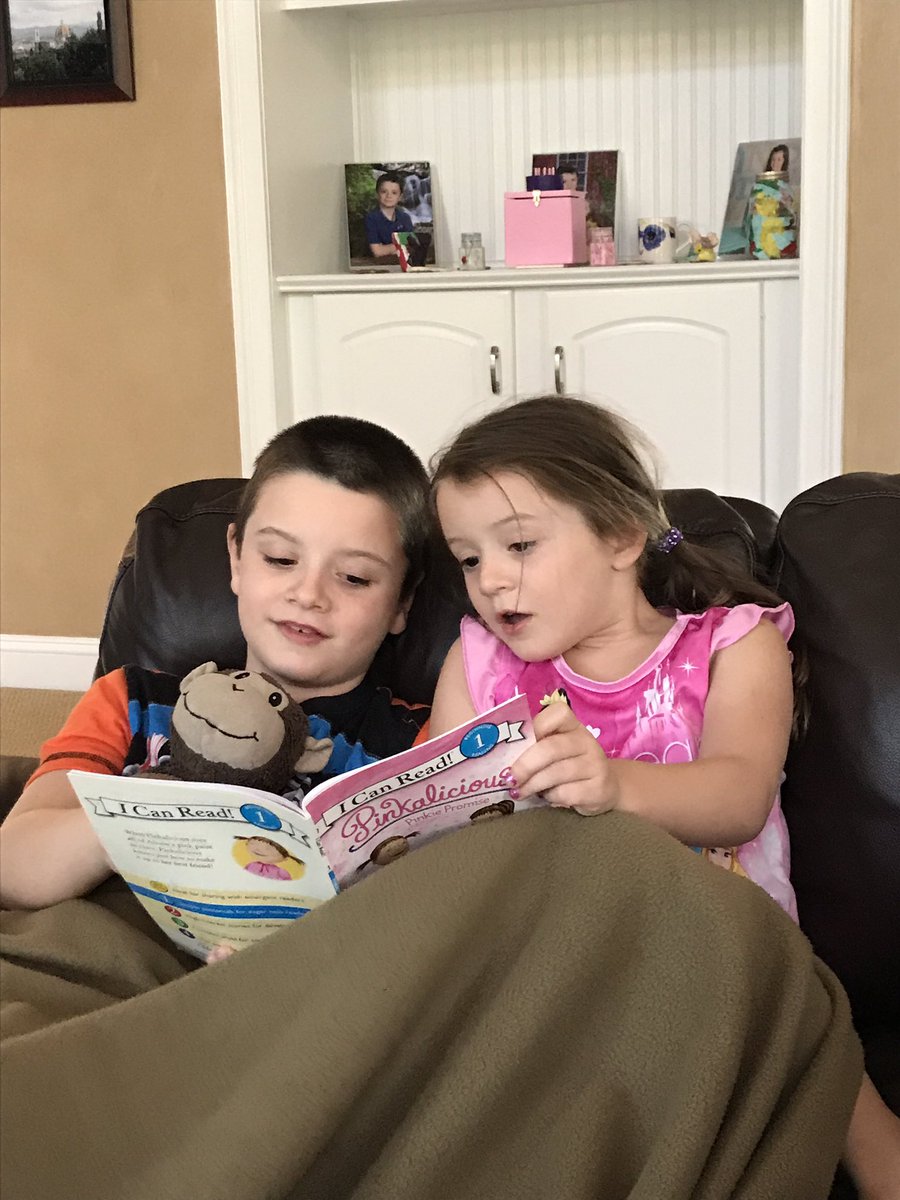 suzanne_borgos's tweet photo. Big brother helping his sister get ready for kindergarten! #BTSummerRead https://t.co/dMMudEPu1k