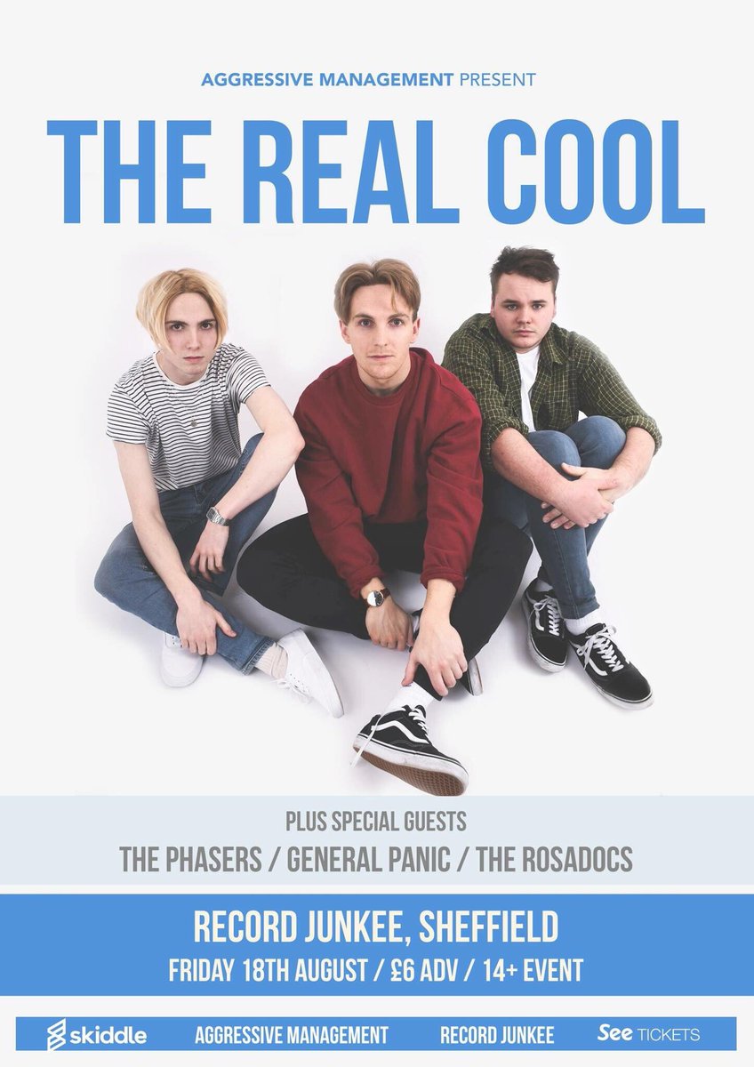 Come see some great bands (inc us) at <a href="/RecordJunkee/">Record Junkee</a> Friday 18th!
Tickets just £6 and can be got here skiddle.com/e/12983746 #GeneralPanic