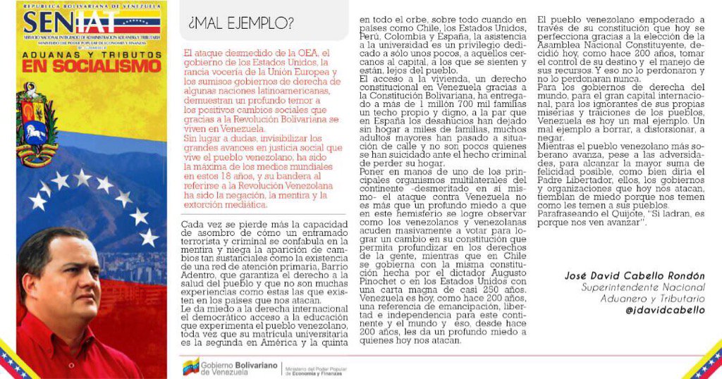 El imperialismo internacional arremete contra nosotros porque no nos perdona que seamos luz para otros pueblos