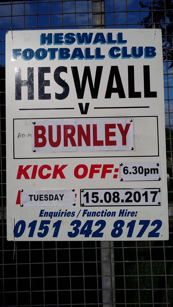 Heswall_FC's tweet photo. @WhatsOnWirral @WirralNet

COMING UP:
⚽ Vs. @BurnleyOfficial 
📅 Tue 15th Aug
⏰ 6.30pm
🏆 Friendly 
📍 #GaytonPark, CH60 1XG
💷 £5 admission

RT https://t.co/m8ngPjfHyl