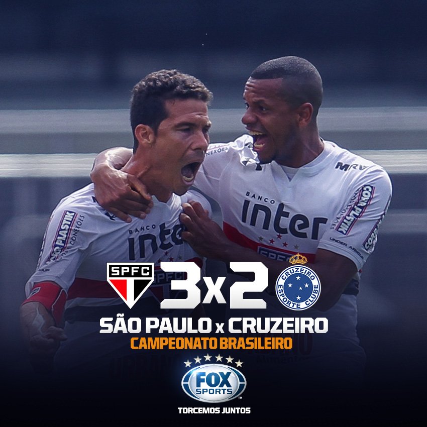 NA RAÇA! São Paulo bate o Cruzeiro, no Morumbi, em jogo agitado! Hernanes (2) e Arboleda marcaram para o Tricolor. Sassá fez os 2 da Raposa!