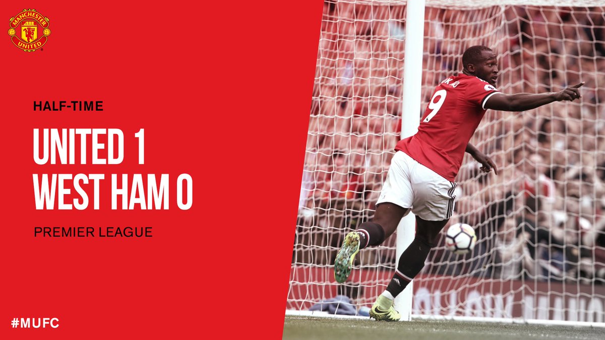 ManUtd_ID's tweet photo. HT: #MUFC 1-0 West Ham. 

Kami tampil mendominasi dan gol Lukaku membuat United unggul di babak pertama. #MUNWHU https://t.co/ANV2fhiREw
