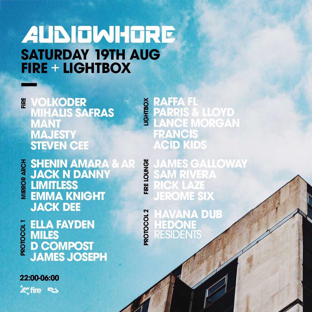Can't wait for <a href="/AudioWhore_/">Audiowhore</a> next Saturday! 

Tickets - residentadvisor.net/event.aspx?978…