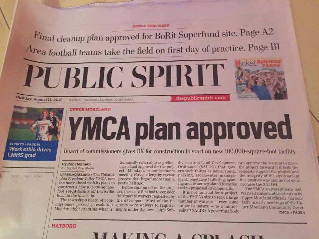 New Y now official! Great picking up the Sunday paper to see this on the front page. @pfvYMCA <a href="/selliottYMCA/">Shaun Elliott</a>