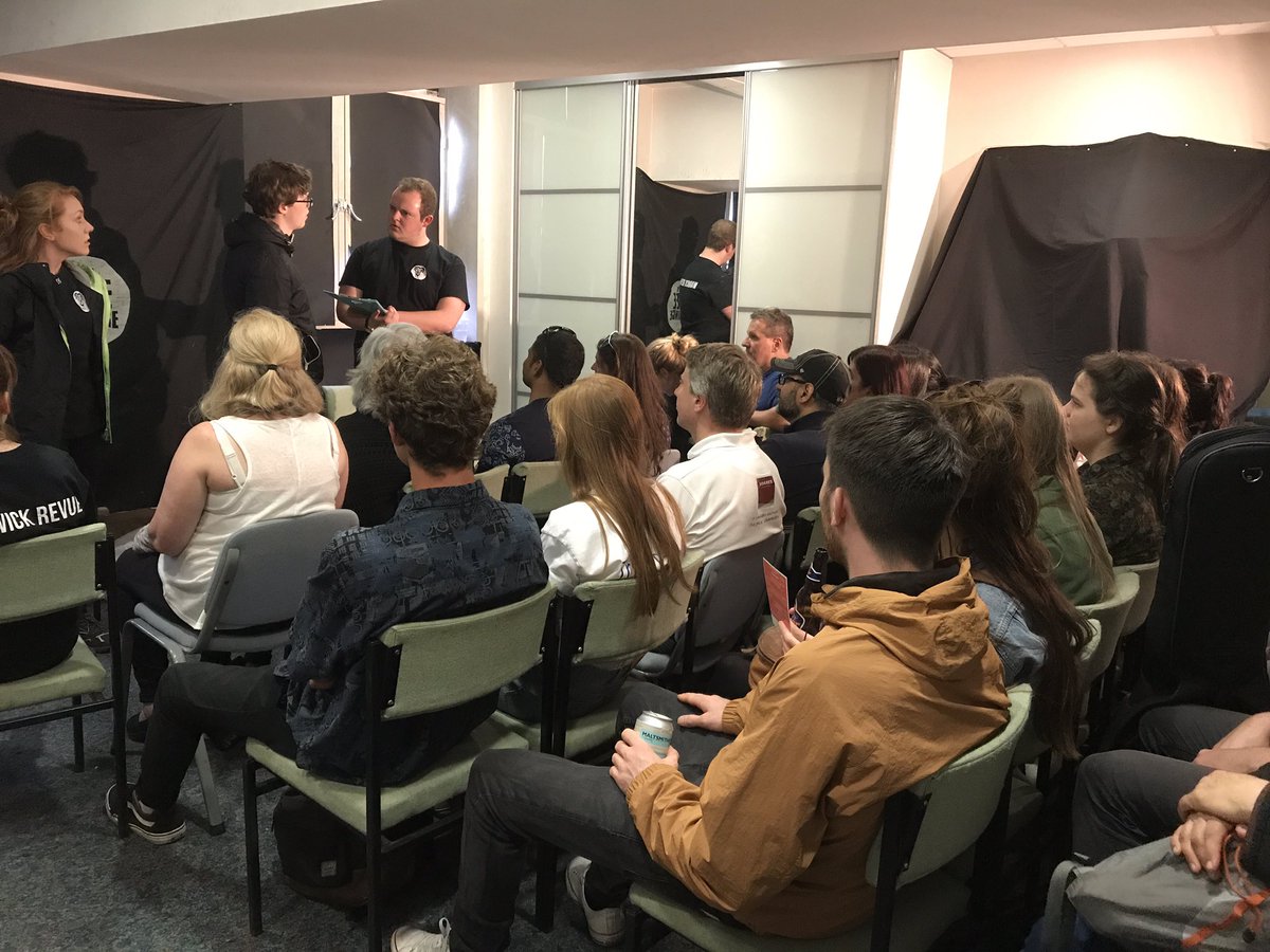 warwickcomedy's tweet photo. Full crowd today for our sketch show. Let's have the same tonight for our stand-up show at 10:40pm in Canon's Gait! https://t.co/GNU3iFtgMY