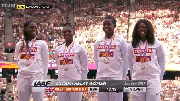 🇬🇧 Asha Philip, Desiree Henry, Dina Asher-Smith and Daryll Neita... #London2017 silver medallists! 🥈

bbc.in/2hVchIf