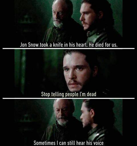 DailyGoTBuzz's tweet photo. LOL 😆😆 We all sometimes hear his voice! #jonsnow #serdavos #davos #snow #stark #dragonstone #gotmeme #gots7 #gameofthrones https://t.co/fKGy7MWYR5