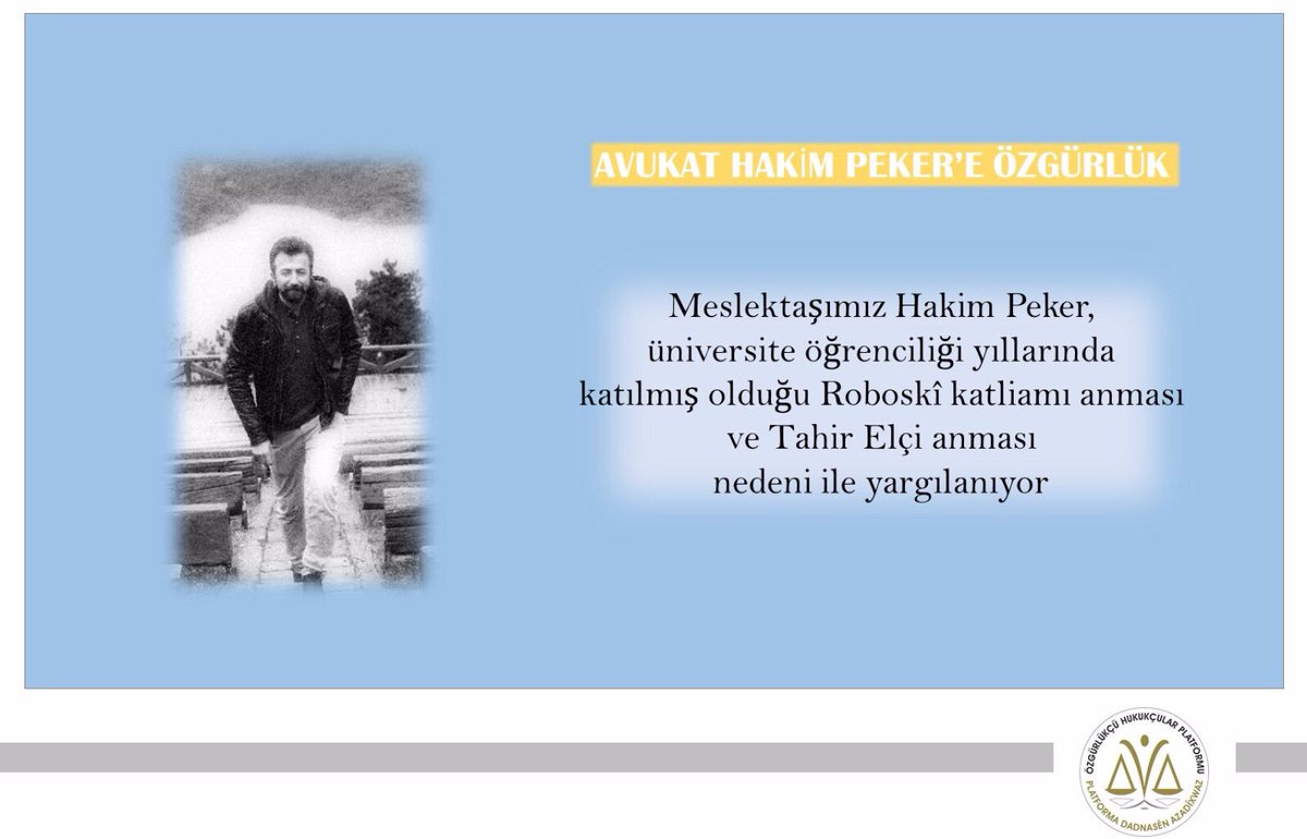 ohdgenelmerkez's tweet photo. Tahir Elçi'yi anmak suç değil! #AvukatHakimPekereÖzgürlük https://t.co/0X1xULxKH7