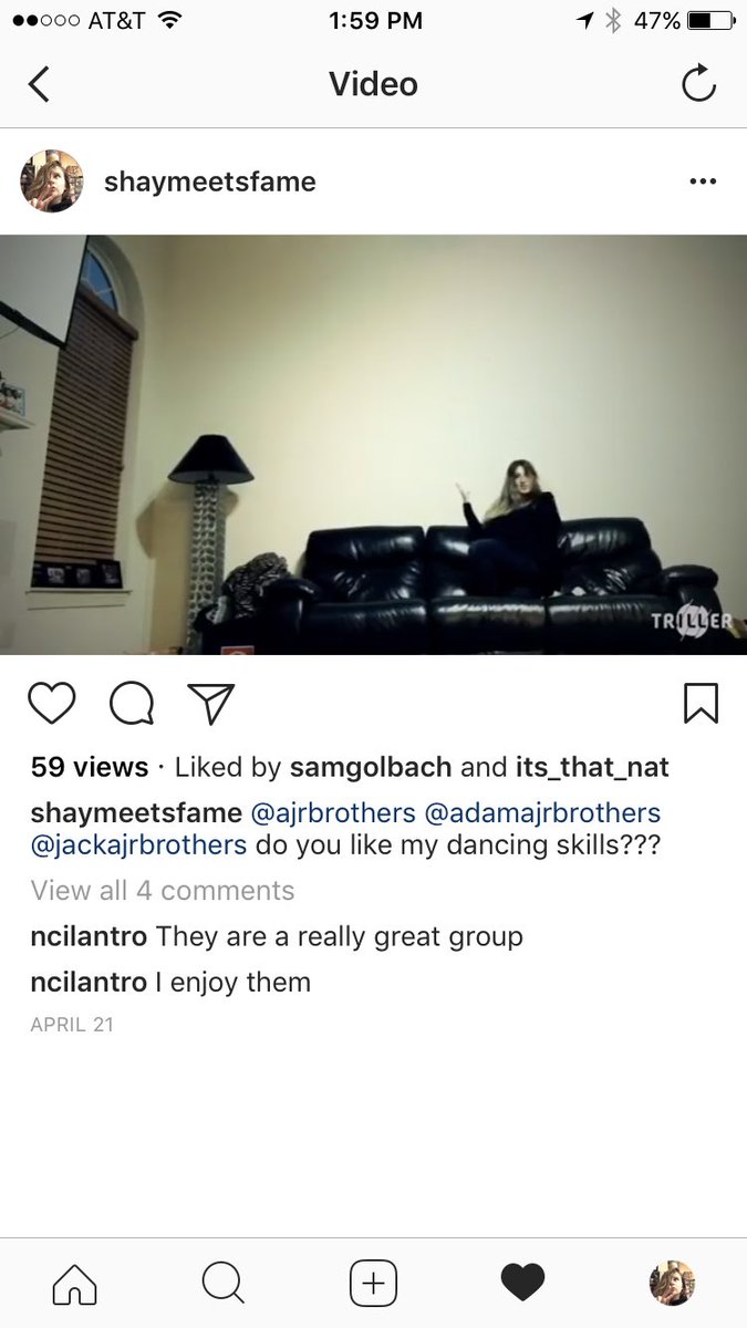 shayna1221's tweet photo. A few months back @SamGolbach liked my post and I had no idea who he was...4 months later I am a huge fan embarrassed that he saw that video https://t.co/dQ8tr3B5m1