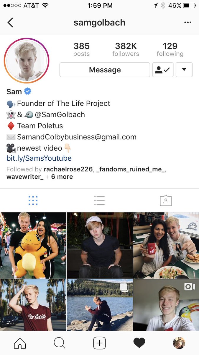 shayna1221's tweet photo. A few months back @SamGolbach liked my post and I had no idea who he was...4 months later I am a huge fan embarrassed that he saw that video https://t.co/dQ8tr3B5m1