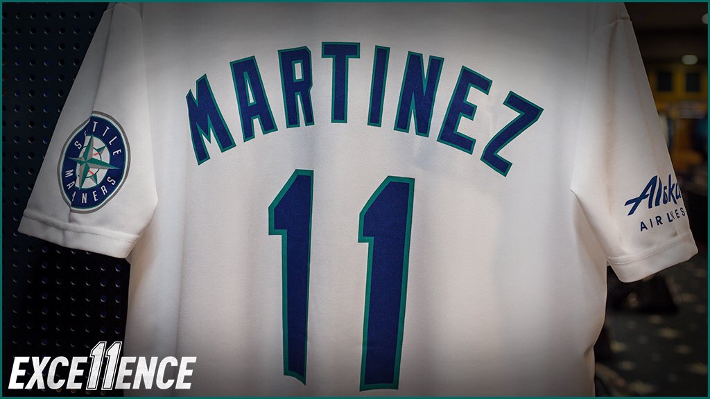 Mariners's tweet photo. Celebrate the last day of Edgar Weekend in style. RT for a chance to win a signed replica jersey, courtesy of Alaska Airlines. #Exce11ence https://t.co/cX0c4TE7FA