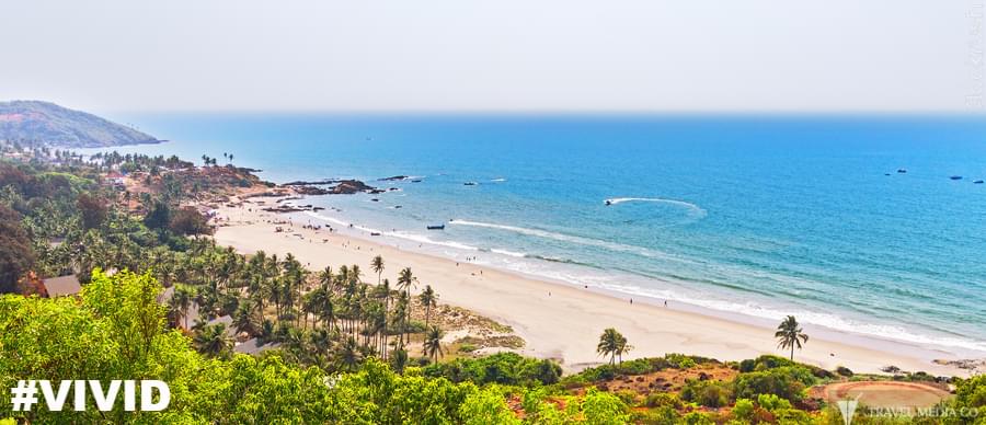 TravelMediaCo's tweet photo. Vagator Beach from Chapora fort. #Flockrush #TravelMediaco #beaches #travel #world #love #photography #adventure https://t.co/NP9tUYTsnm