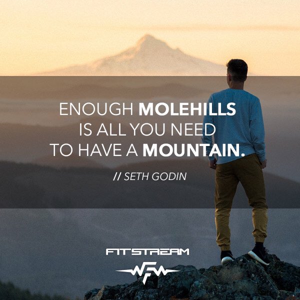 fitstream's tweet photo. Enough molehills is all you need to build a mountain. Track your own journey with the free Fitstream app. #fitness #goals #sethgodin https://t.co/ug0fCPIQux