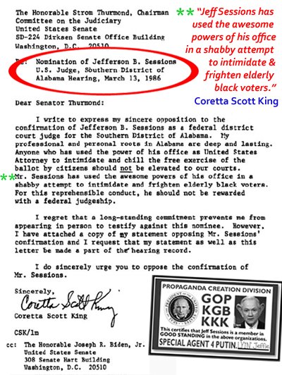 KeepLadyWarm's tweet photo. @BirdsGetStarted Read this PROFILE: #RT #ReTweet @AmRisingBLUE @AntiGOPActivist @CitizensFedUp @TruthEqualsFact #MEMES #Trump #Sessions #CorettaKing letter. https://t.co/HiioXXP96y