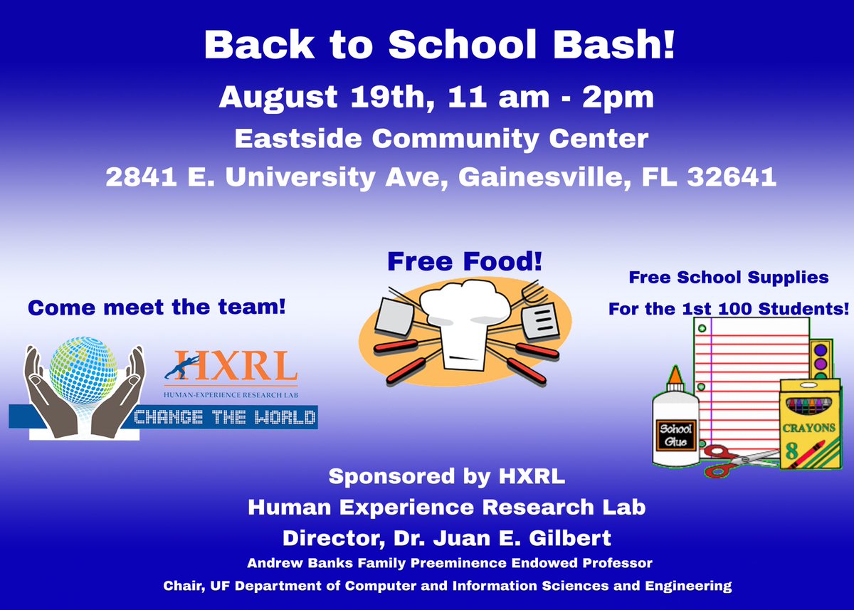 LabDaze's tweet image. We are having a back-to-school BBQ at the Eastside Community Center! Join our team for a cookout this coming Saturday, August 19.