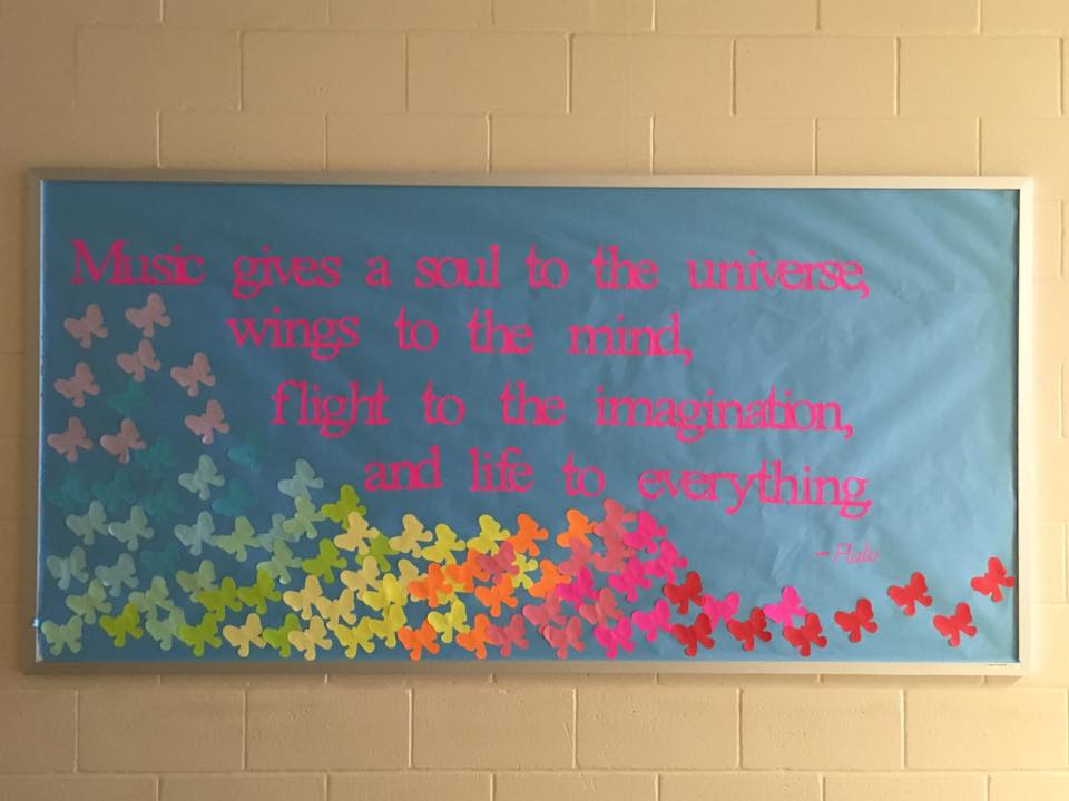 mom2my6pack's tweet photo. I just put this board in our music hallway. Quote by Plato. #BoardBattleEntry @SubaruOrlando @OCPSnews @xl1067 @FreedomMiddle https://t.co/mB88nhWSoo