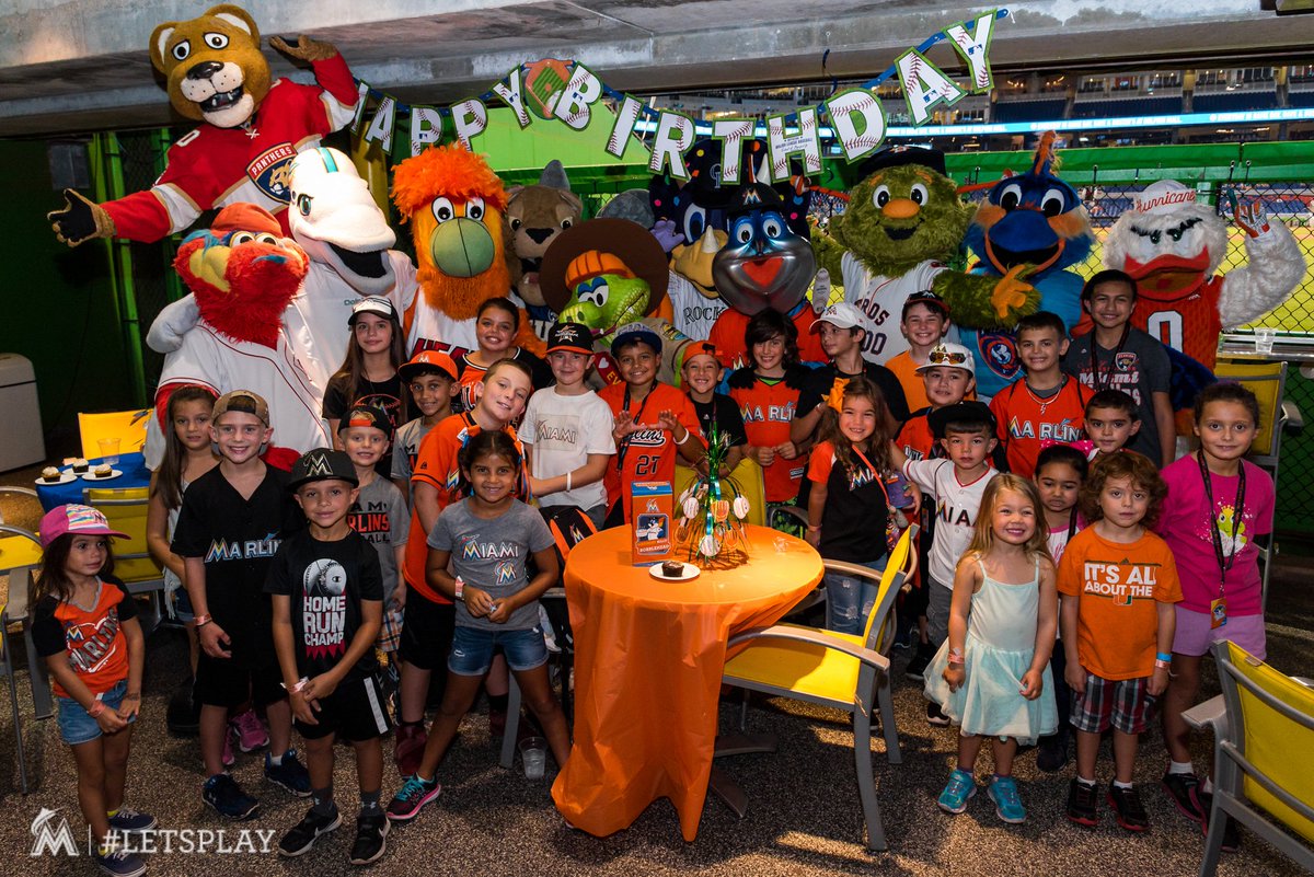 Marlins's tweet photo. It's lit. 🔥

Wishing a happy birthday to the best mascot in the game, @BillyTheMarlin! 🎉🎈

#LetsPlay https://t.co/RcxRHD2SYS